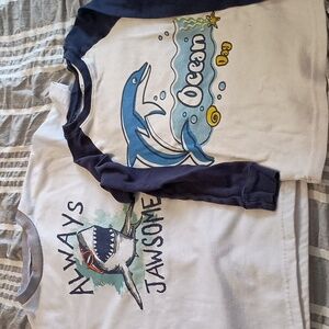 Be Cool 'Always Jawsome' boys pajama shirt, dolphin 'Ocean Day' long sleeve 6